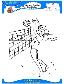 Çocuklar İçin Voleybol Boyama Sayfaları 